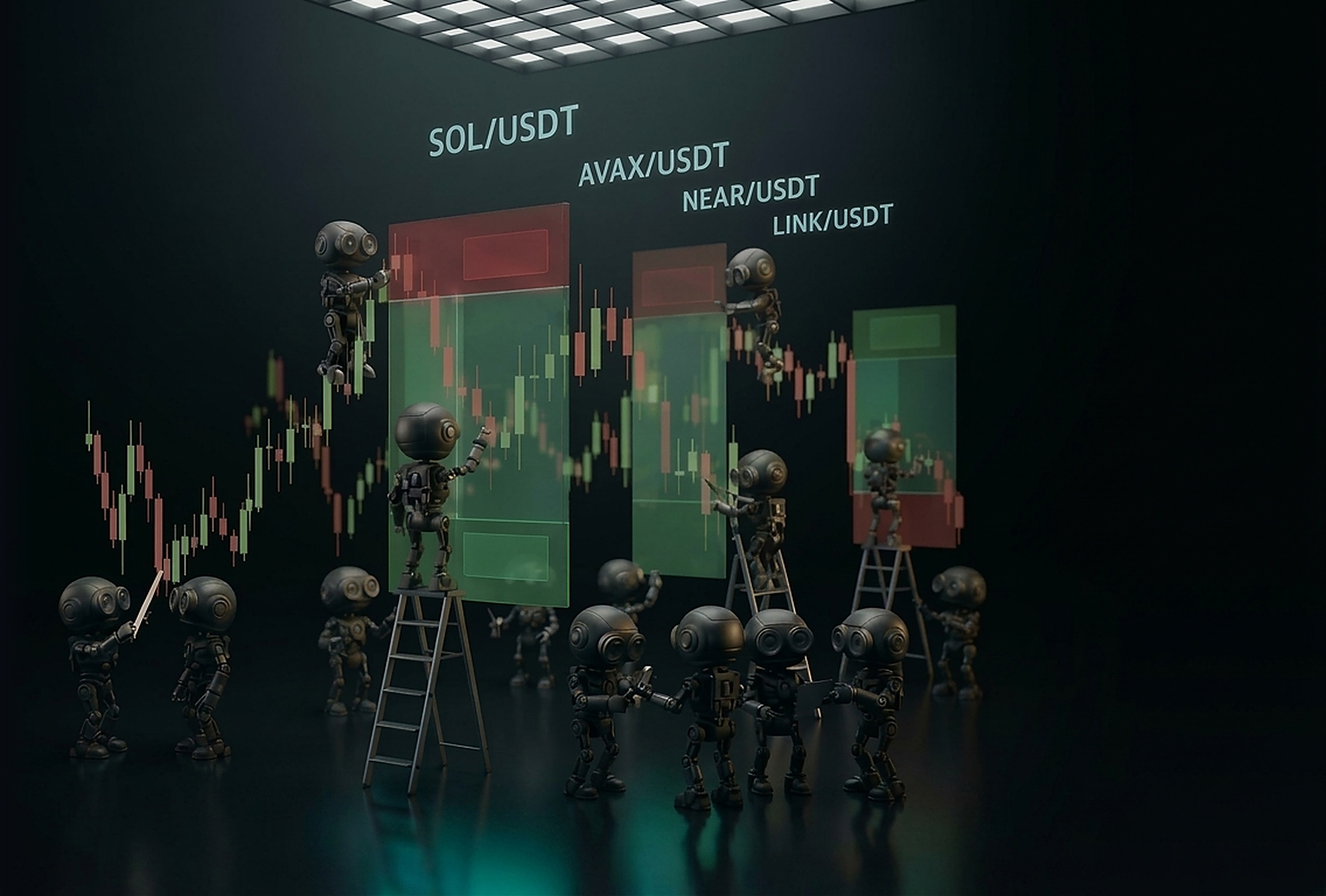 Enki Fleet - Autonomous Craftsman Robots on Crypto Candlestick Charts